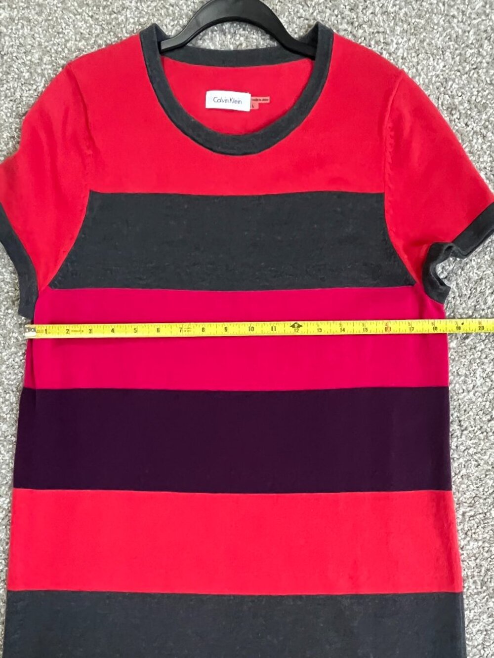 Calvin Klein Striped Knit Dress, Size L - Picture 5 of 6